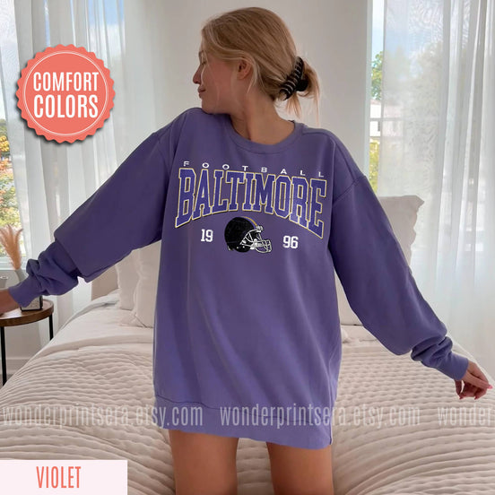 Retro Baltimore Football Vintage Sweatshirt - Oversized Fit