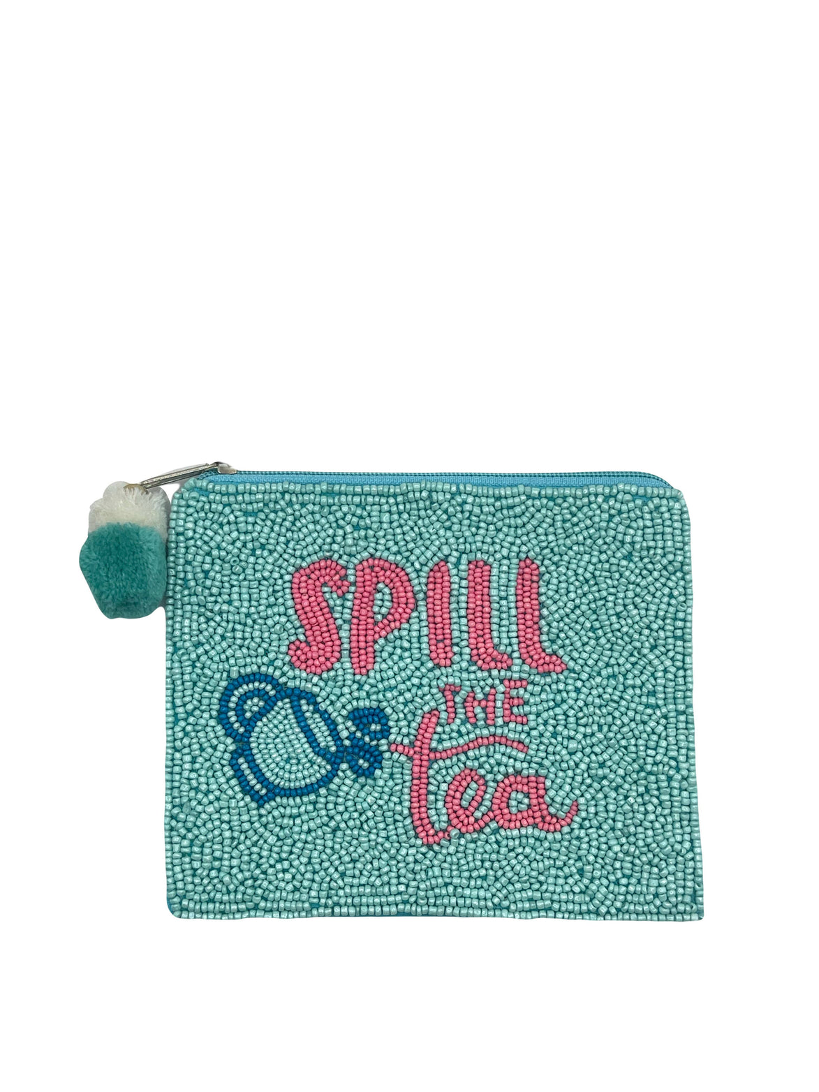 SPILL THE TEA BEADED COIN POUCH
