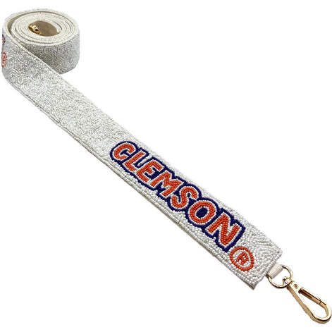 CLEMSON BEADED BAG STRAP