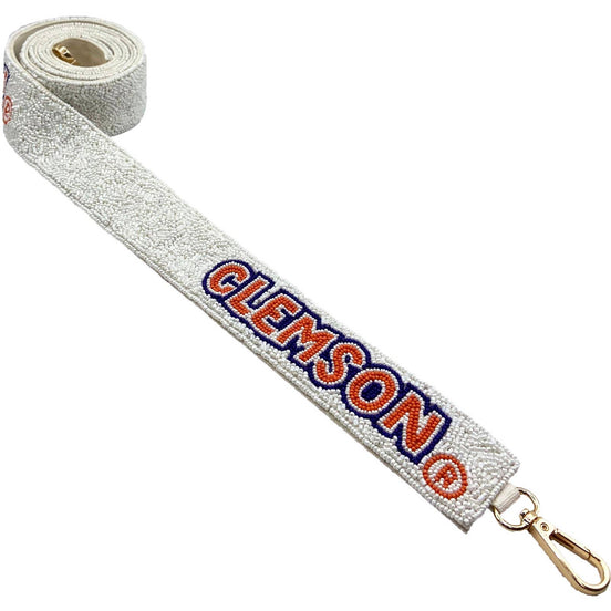 CLEMSON BEADED BAG STRAP