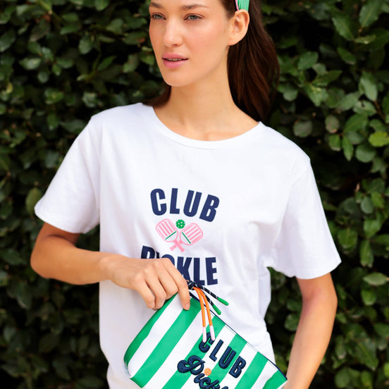 "CLUB PICKLE" LARGE ZIP POUCH, MULTI