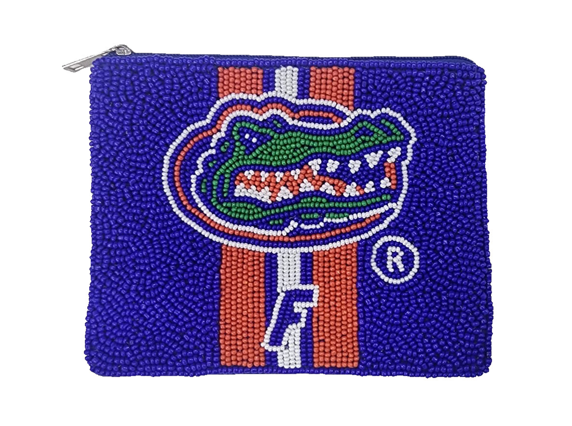 FLORIDA GATORS BEADED POUCH