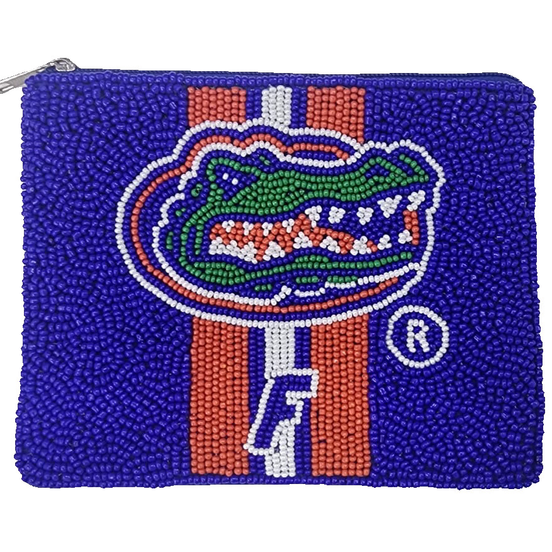 FLORIDA GATORS BEADED POUCH