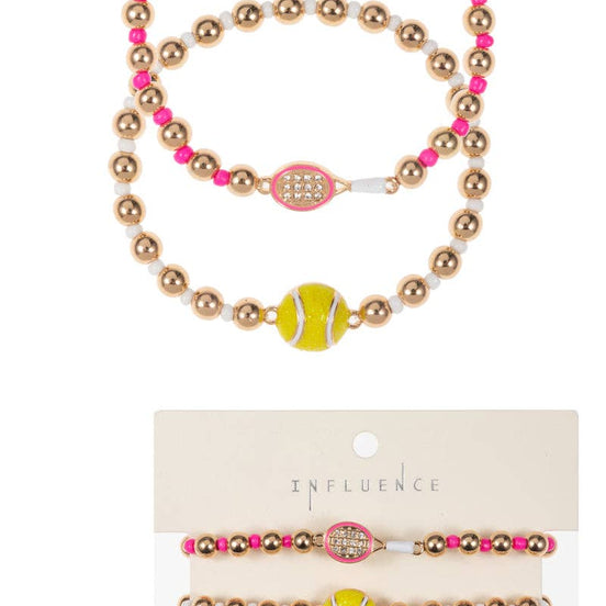 Gameday Tennis Ball Enamel 2 Set Stretch Bracelet