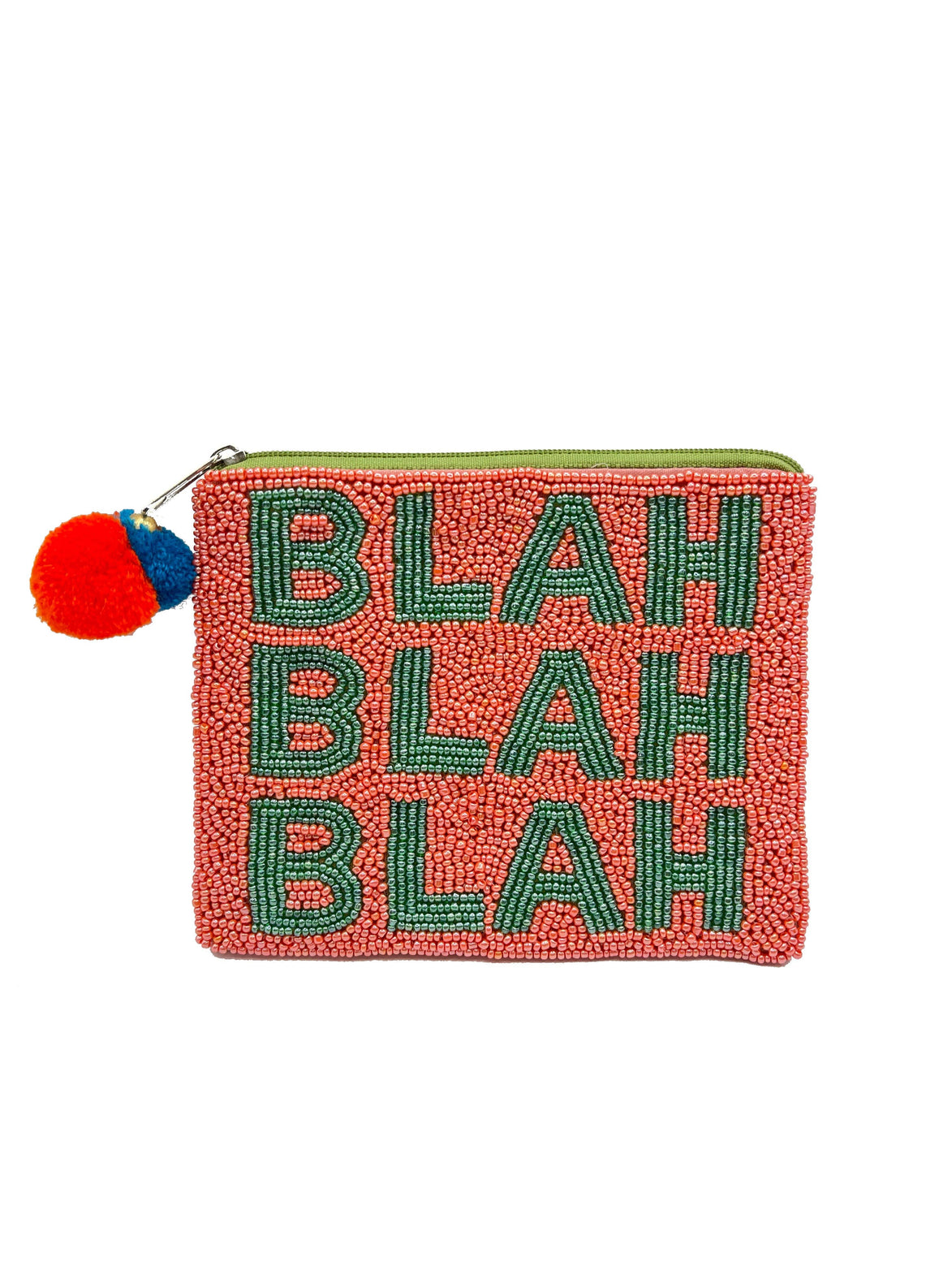 BLAH BLAH BLAH BEADED COIN POUCH