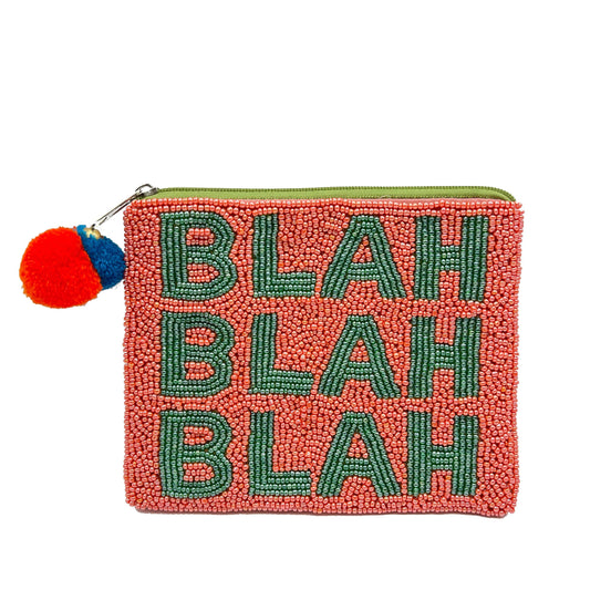 BLAH BLAH BLAH BEADED COIN POUCH
