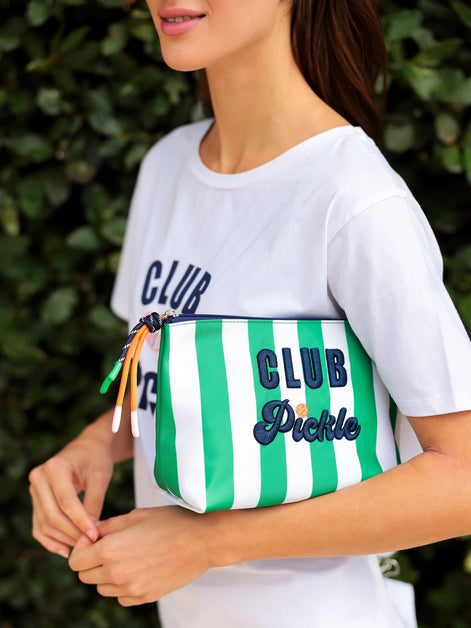 "CLUB PICKLE" LARGE ZIP POUCH, MULTI