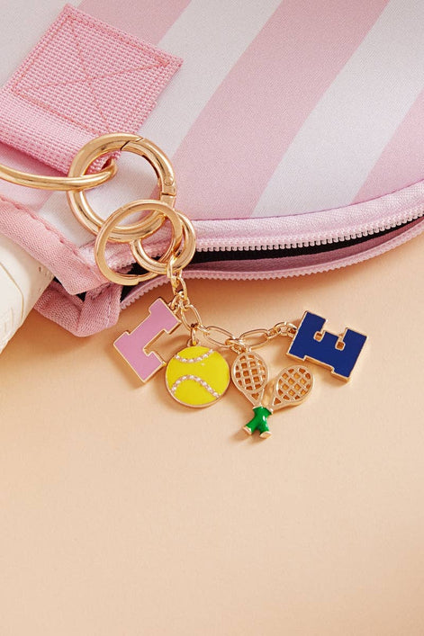 Sports Love Tennis Icons Bag Charm And Keychain