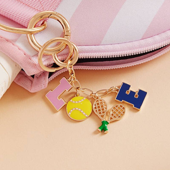 Sports Love Tennis Icons Bag Charm And Keychain