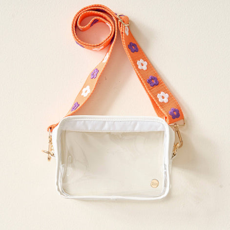Clear Crossbody Bag - Orange Purple
