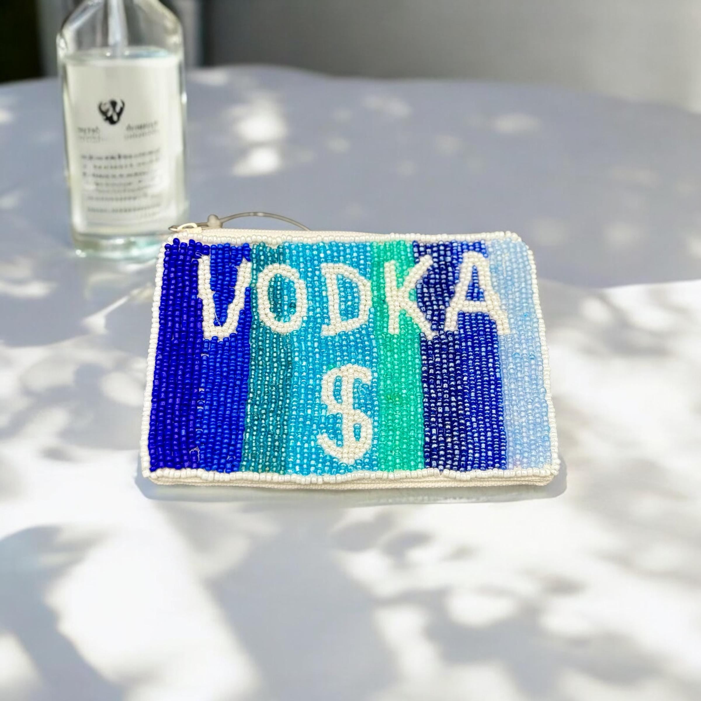 Vodka Money Beaded Coin Pouch
