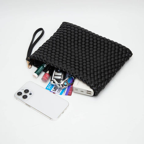 Hand-woven braided Clutch Zip Wristlet Bag