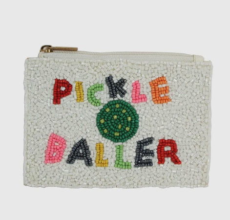 Picklerballer Beaded Coin Purse & Card Holder
