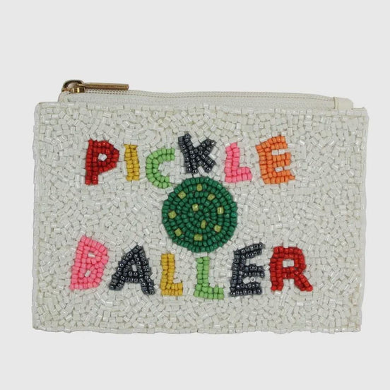 Picklerballer Beaded Coin Purse & Card Holder