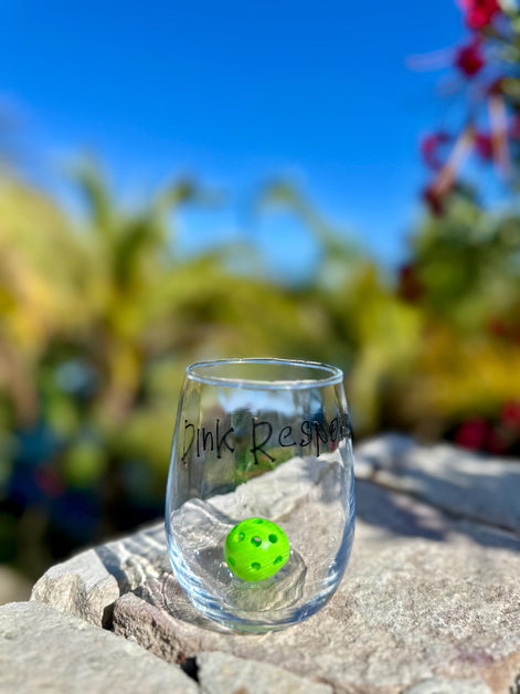 Pickleball Wine Glass - Stemless