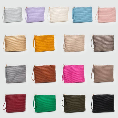 Hand-woven braided Clutch Zip Wristlet Bag