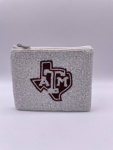 Texas A&M Aggies Beaded Coin Purse