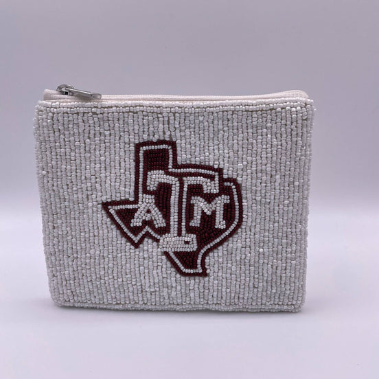 Texas A&M Aggies Beaded Coin Purse