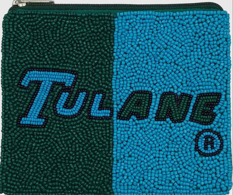 Tulane Officially Licensed Beaded Coin Pouch