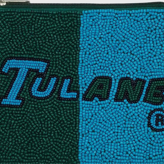 Tulane Officially Licensed Beaded Coin Pouch