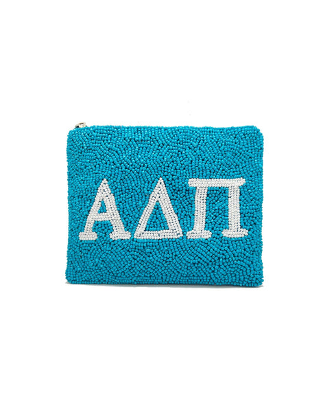 ALPHA DELTA PI BEADED POUCH
