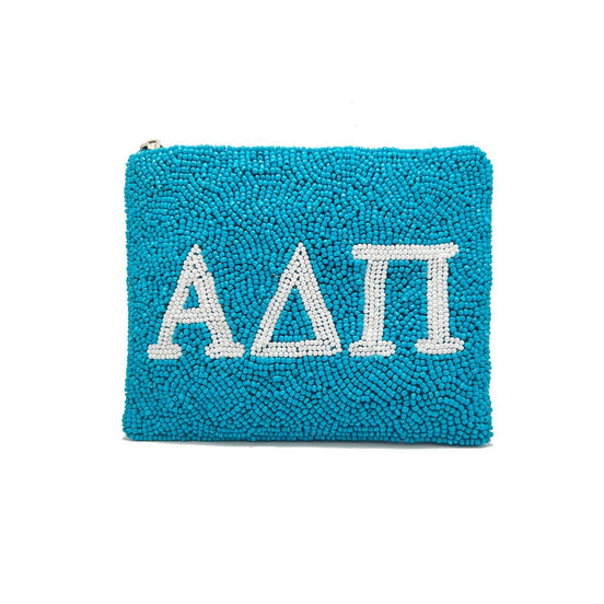 ALPHA DELTA PI BEADED POUCH
