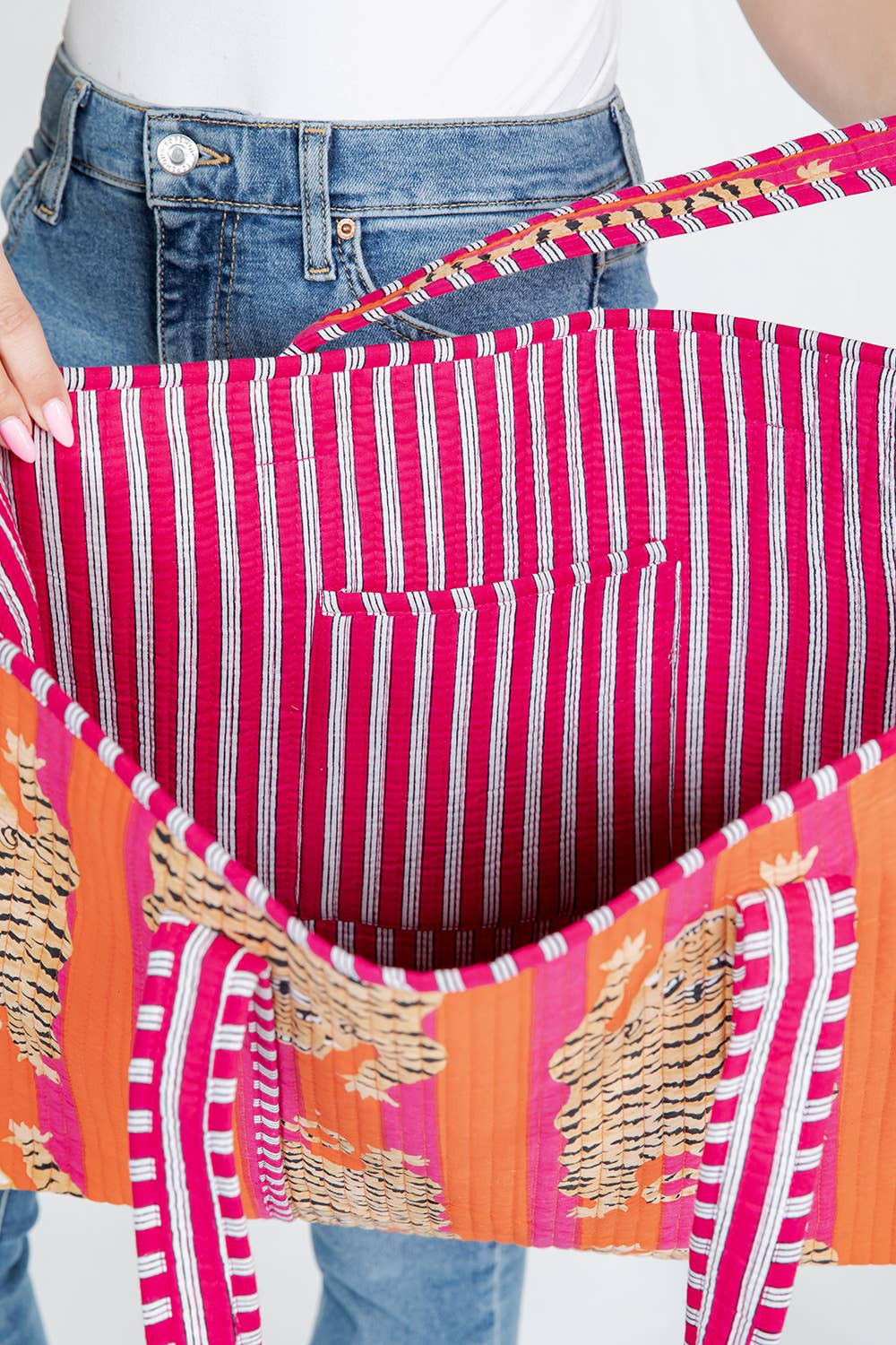 Tiger Pink/Orange Reversible Tote Bag