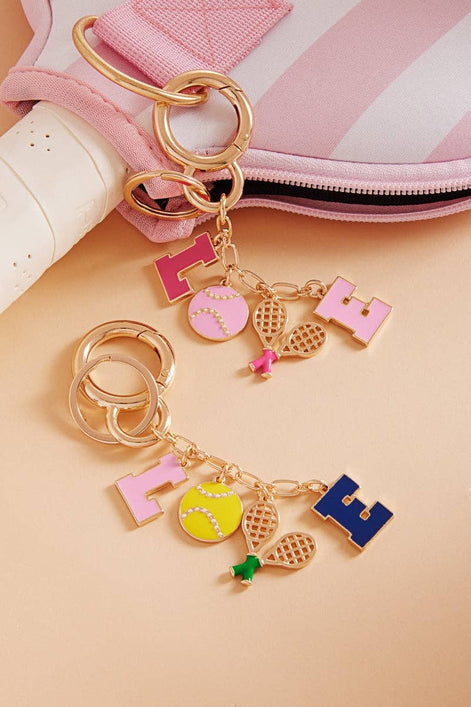 Sports Love Tennis Icons Bag Charm And Keychain