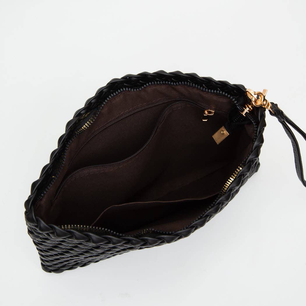 Hand-woven braided Clutch Zip Wristlet Bag