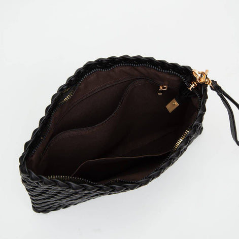 Hand-woven braided Clutch Zip Wristlet Bag
