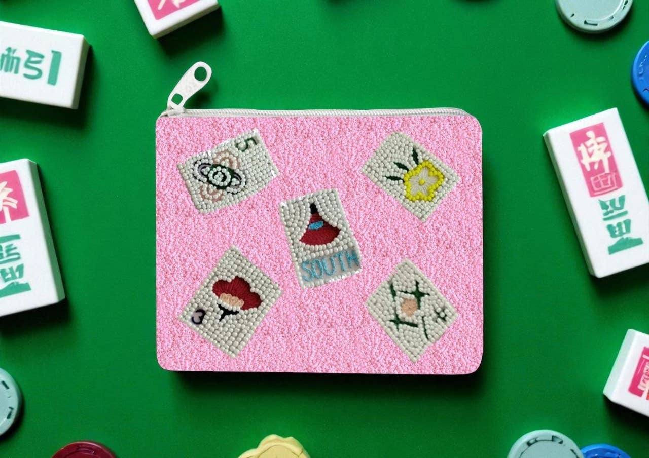 Mahjong Beaded Coin Purse