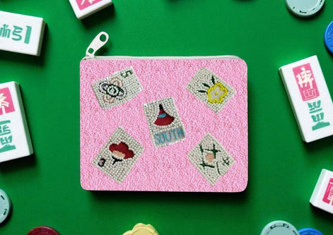 Mahjong Beaded Coin Purse