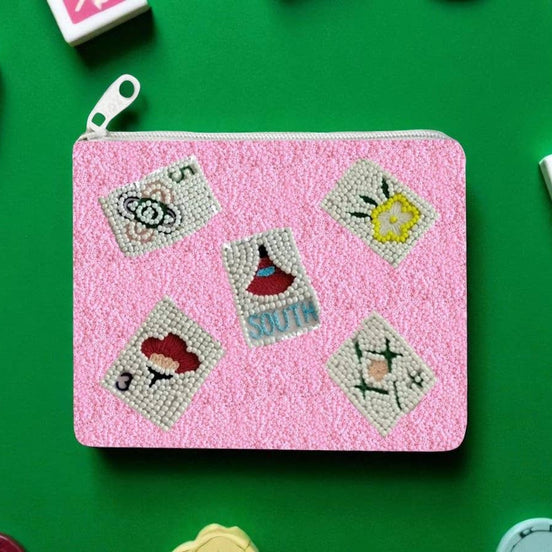 Mahjong Beaded Coin Purse